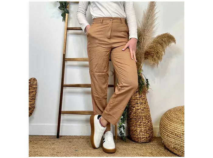 L791- Pantalon coupe fuseau (T36-T44) (camel)