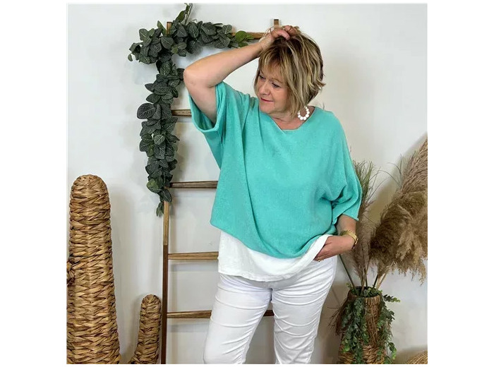 Z540- Pull Crop Top Emporium (GT) (vert d'eau)