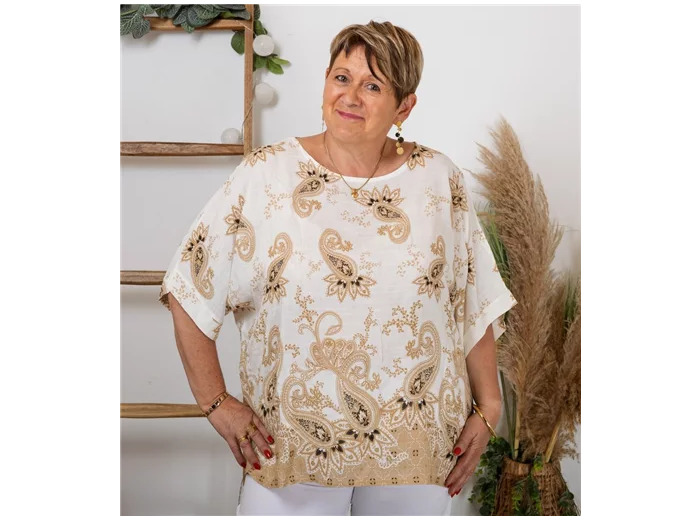 K310- Tunique unie (Tu) 🇮🇹 (beige)