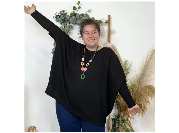 K533- Top Oversize uni (Gt) (noir)