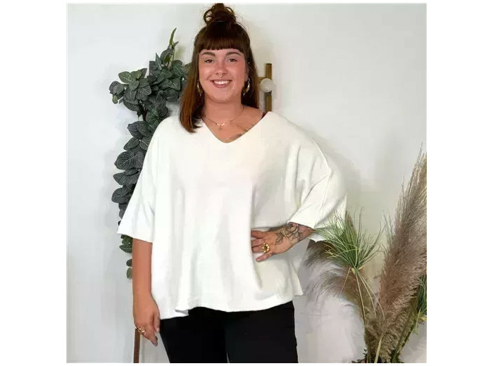 Z125- Pull loose Crop-Top (Gt) 🇮🇹 (blanc)