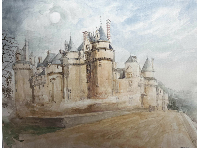 Aquarelle du Château d'Ussé