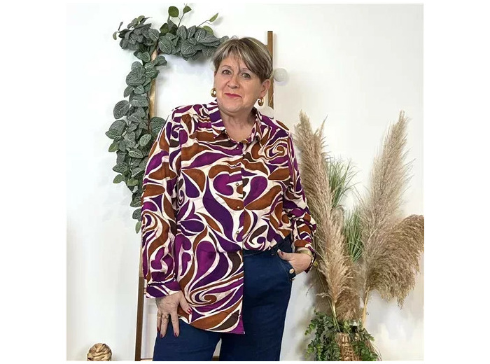 K674- Chemise "Akoz" (T42-T48) (multicolore)