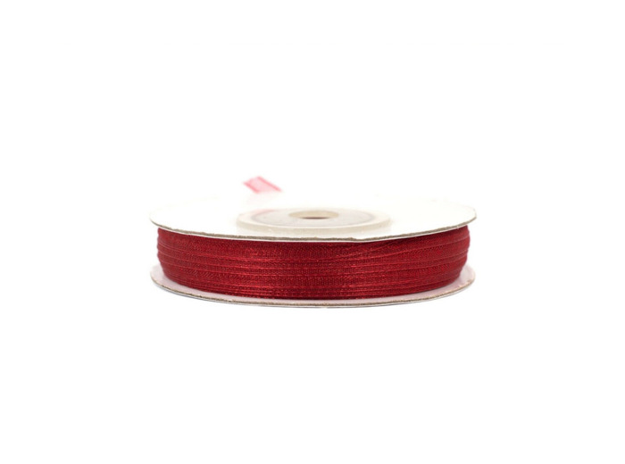Ruban organza 3mm de large bobine de 50 metres de long bordeaux 270