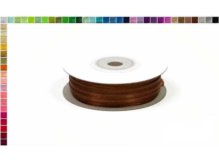 Ruban satin chocolat 870 Largeur 3 mm