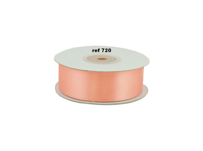 Ruban satin peche 720 largeur 25 mm