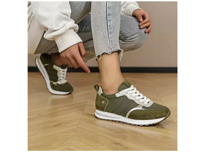 R402- Sneakers Moow "Grande Pointure" (T40-T43) (kaki)