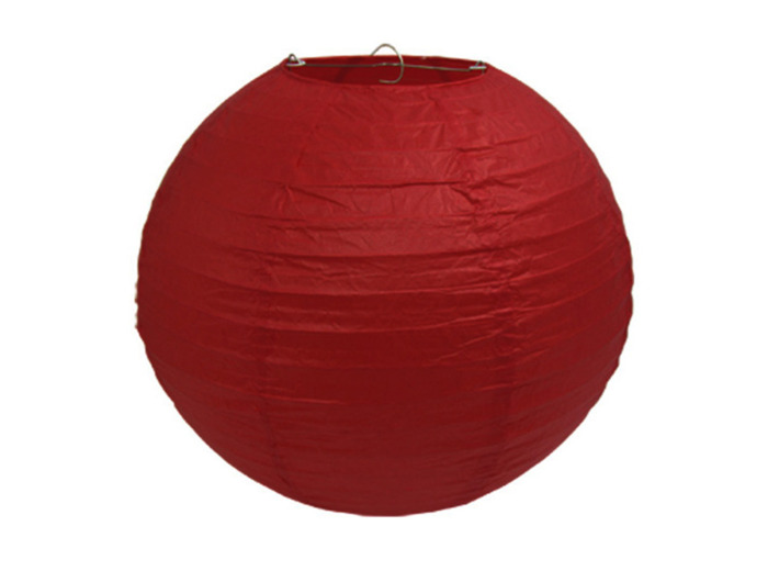 Lampion en papier de soir de 20 cm de diametre bordeaux