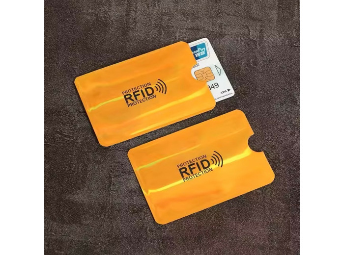 Etui de protection carte bancaire RFID blindé anti-scan Or