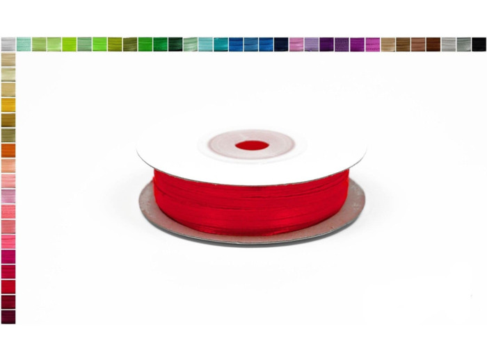 Ruban satin rouge 250 largeur 3 mm