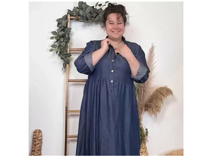 Z343- Robe longue Denim (Tu)  🇮🇹 (denim)