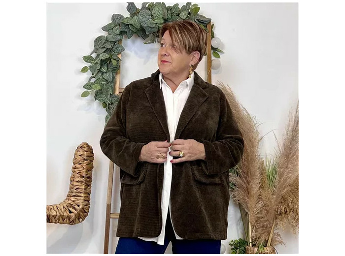 Z111- Veste en velours (Gt) 🇮🇹 (marron)