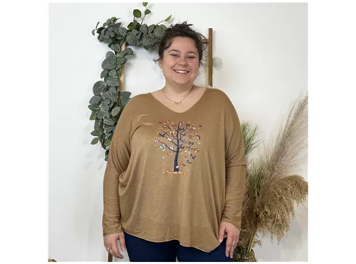 K823- Pull tunique "Arbre de vie" 🇮🇹 (camel)