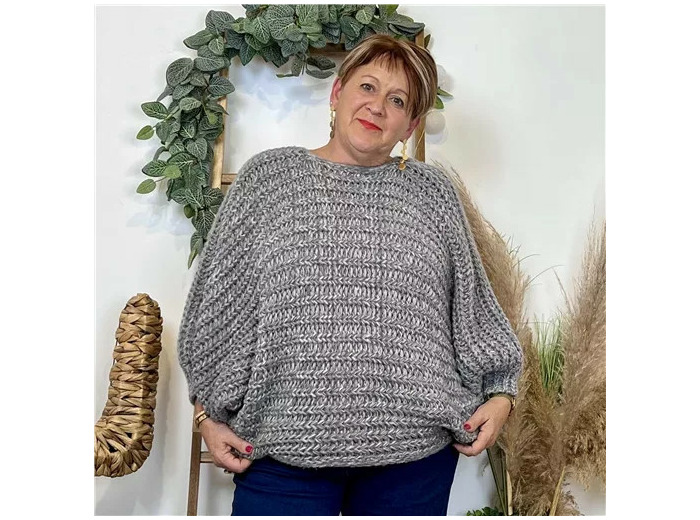 Z079- Pull Noeud réversible (Tu) 🇮🇹 (gris)