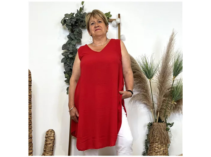 L448- Tunique unie (Tu) 🇮🇹 (rouge)