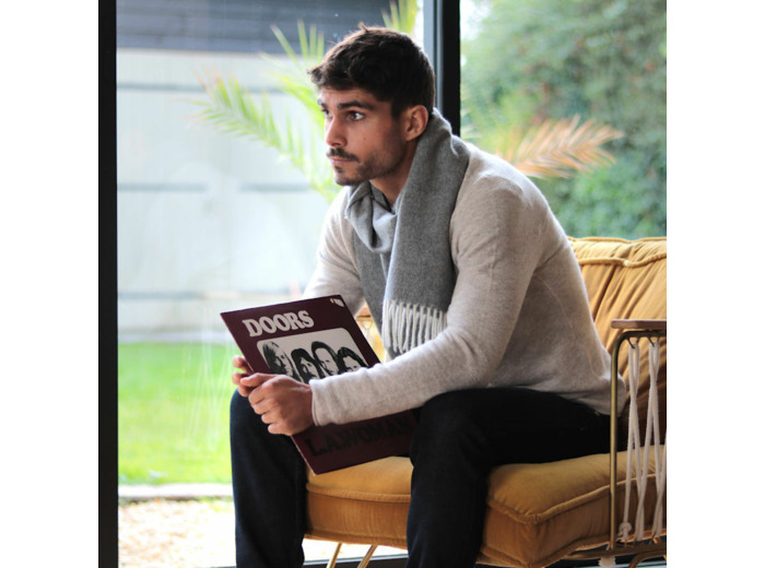 Le Pull Aérien - Mérinos Cachemire - Beige chiné