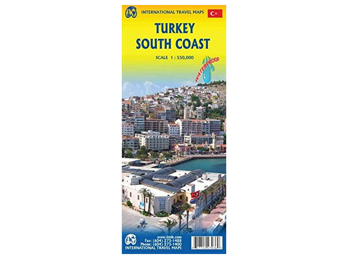 TURKEY SOUTH COAST 1:550 000 WATERPROOF MAP