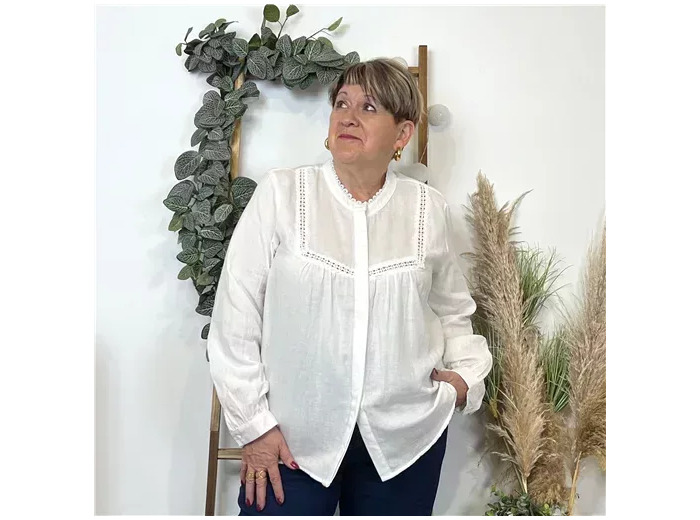 K516- Chemise "Maëlle" (T40-T48) (blanc)