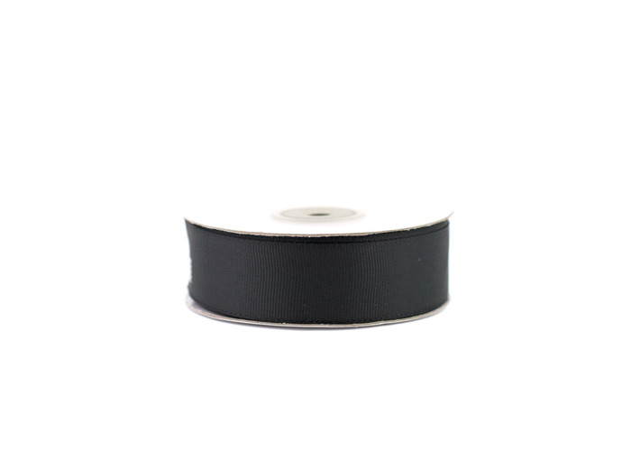 Ruban gros grain 25 mm de large bobine de 25 metres de long noir