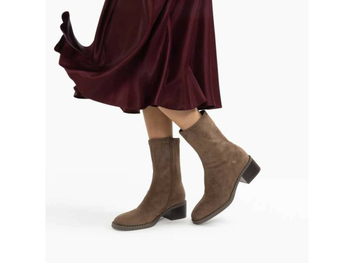 Bottines chaussettes taupe - Bobby - Vanessa WU