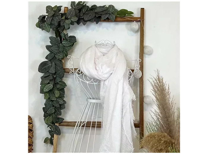 Y510– Foulard uni froissé (blanc)