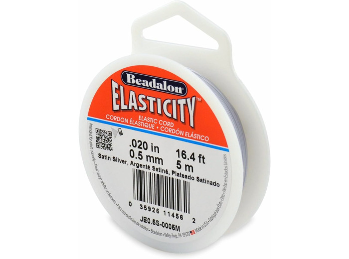 Fil elastique Beadalon 0,5 mm de diametre Argent 5 m