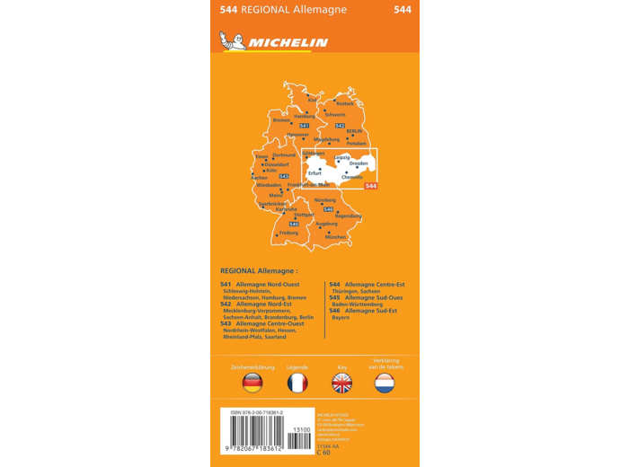 CARTE REGIONALE ALLEMAGNE CENTRE-EST