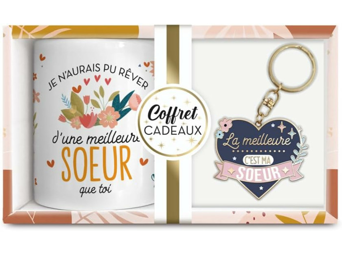 STC coffret mug et porte clés "Soeur"