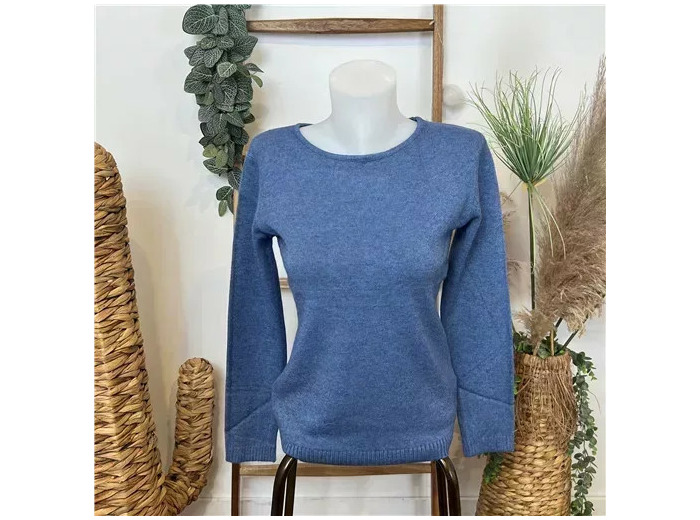 Y252- Pull Laine Cachemire "Tricotonic" (les T38&42) (bleu indigo)