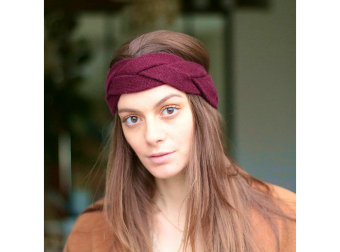 Headband Noé - Mérinos & Cachemire - Bordeaux