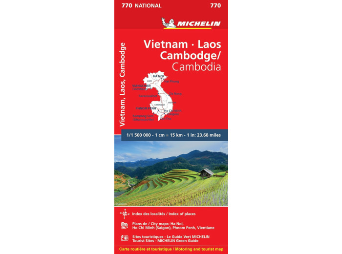 CARTE NATIONALE VIETNAM LAOS CAMBODGE / VIETNAM LAOS CAMBODIA