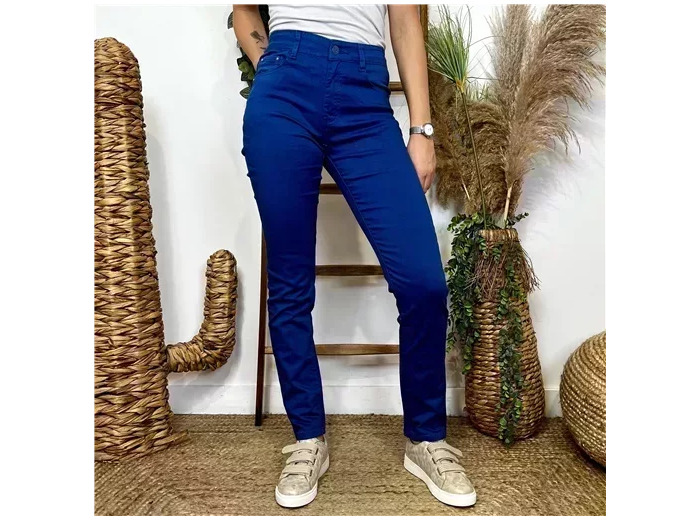 O154- Jean coupe Slim (T34-T44) (bleu royal)