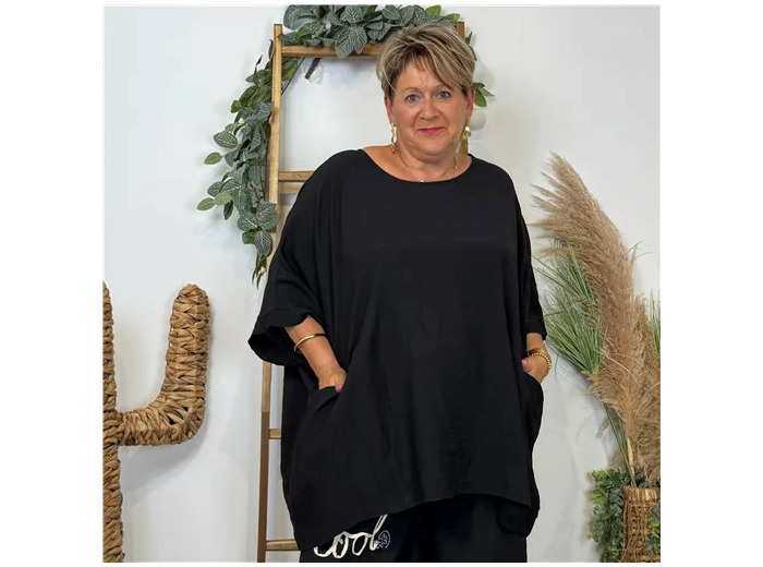 Z138- Tunique Oversize 2 Poches 🇮🇹 (noir)