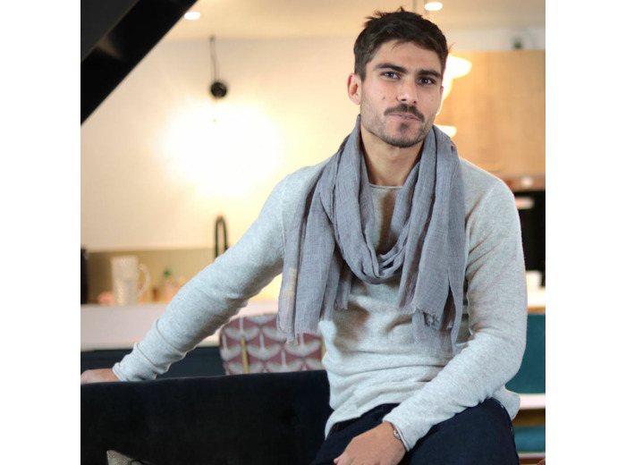 Foulard Pio unisexe - Voile de coton - Graphite