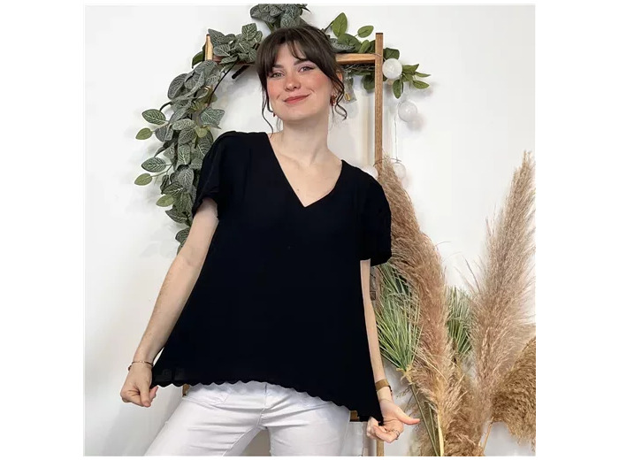K357- Blouse «By One» (T36-T40) (noir)