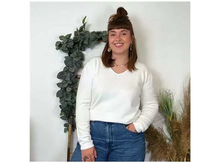Y259- Pull Laine Cachemire "Tricotonic" (les T34&48) (ecru)
