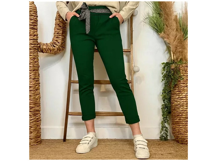 L749- Pantalon Stretch (T36-T50) 🇮🇹 (vert sapin)