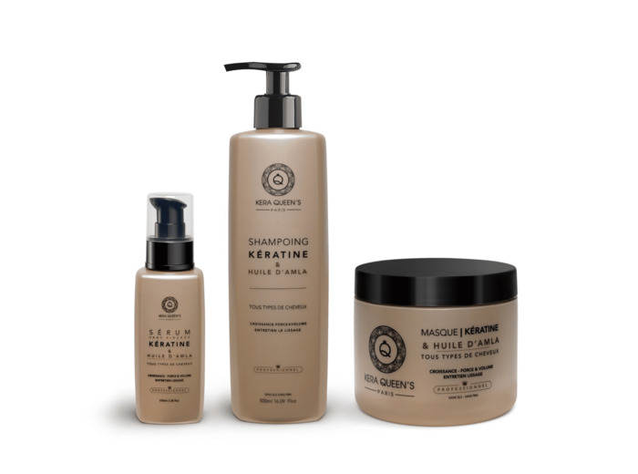 Rituel Kératine et Huile d’Amla - Shampoing 500ml + Masque 500ml + Sérum 100ml
