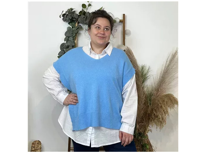 K550- Pull sans manche (Tu) (bleu turquoise)