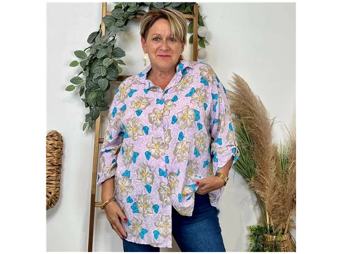 Z147- Chemise Florale (Gt) 🇮🇹 (lilas)