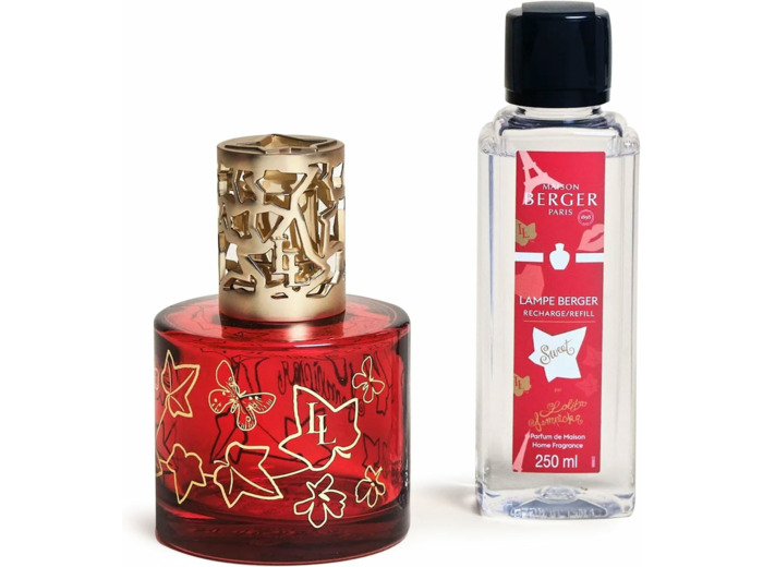 MAISON BERGER - Coffret Lampe Berger Pure Lolita Lempicka avec Recharge Parfum 250ml, Prête à l'emploi - Parfume et Purifie - Diffusion Fine, Homogène et Longue Durée (Rouge - Lolita Lempicka Sweet)