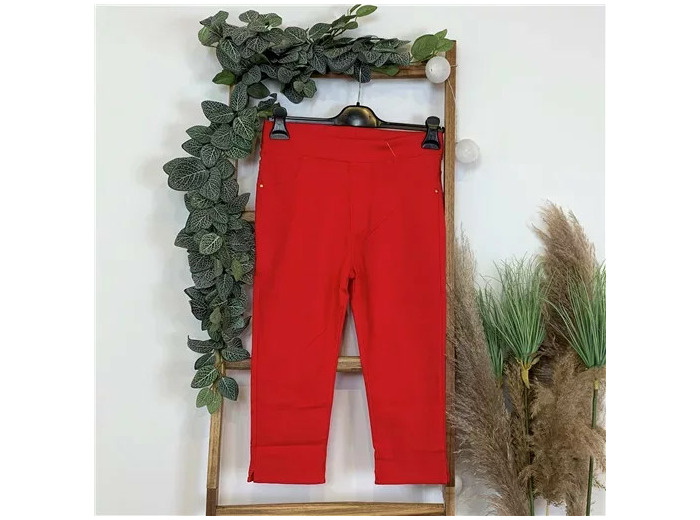 T618- Tregging Court taille haute (T1-T6) (rouge)
