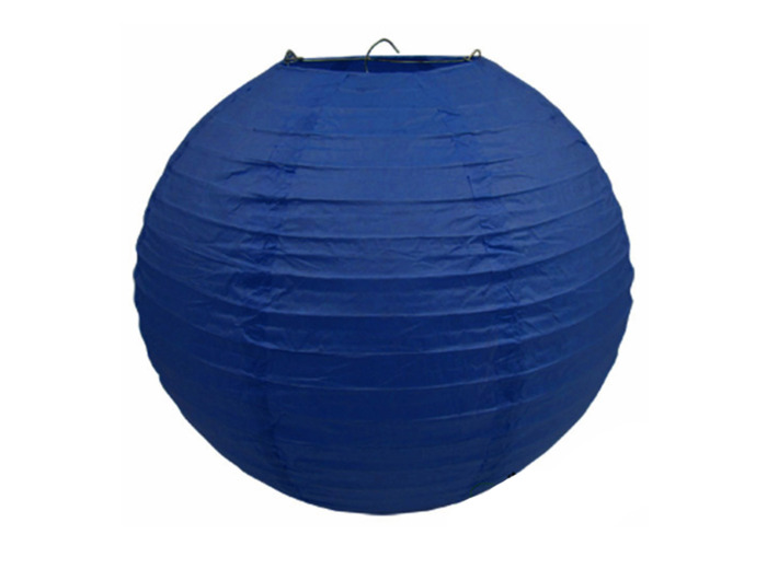 Lampion en papier de soir de 20 cm de diametre bleu roi