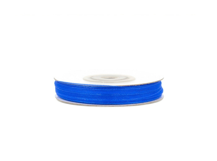 Ruban organza 3mm de large bobine de 50 metres de long bleu roi