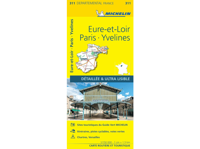 CARTE DEPARTEMENTALE EURE-ET-LOIR, PARIS, YVELINES
