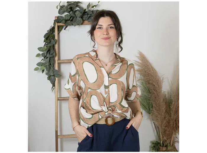 K175- Chemise à Seventies (Tu) 🇮🇹 (camel)