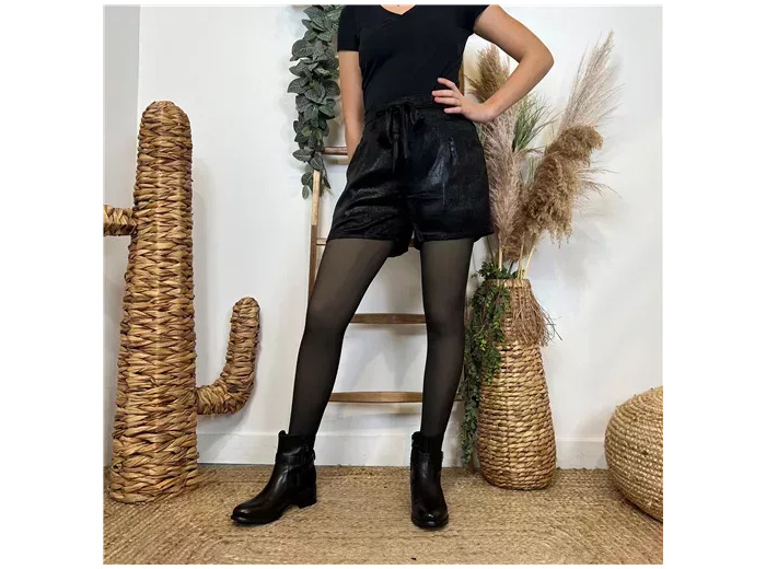 L729- Short Satiné (T36-T40) (noir)