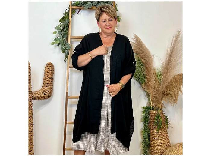 Z145- Veste Coton Lin (Gt) 🇮🇹 (noir)