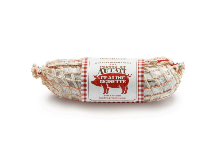 Saucisson en chocolat lait praliné noisette