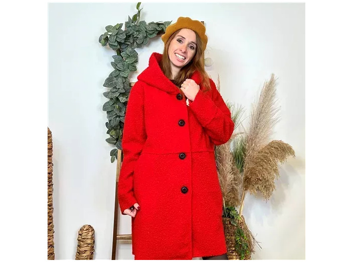 M696- Manteau Bouclette (Tu) 🇮🇹 (rouge)